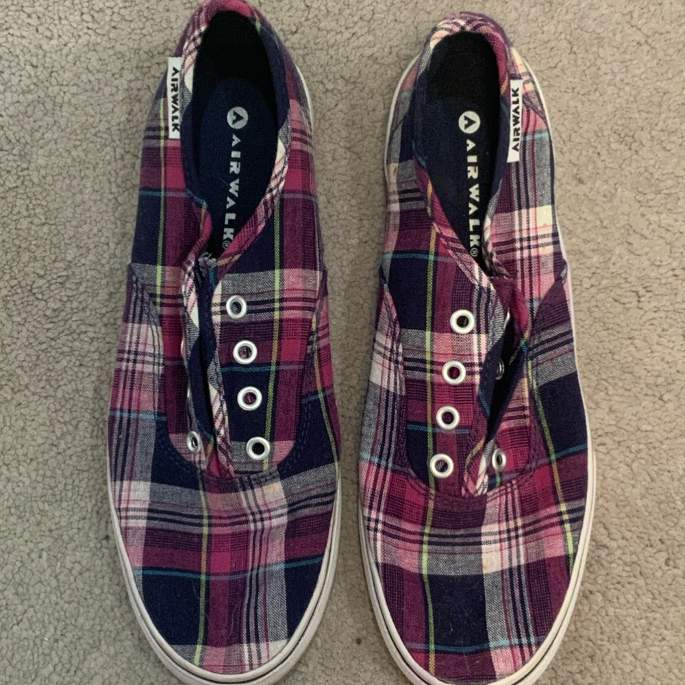 Airwalk Plaid Sneakers - Purple and Pink